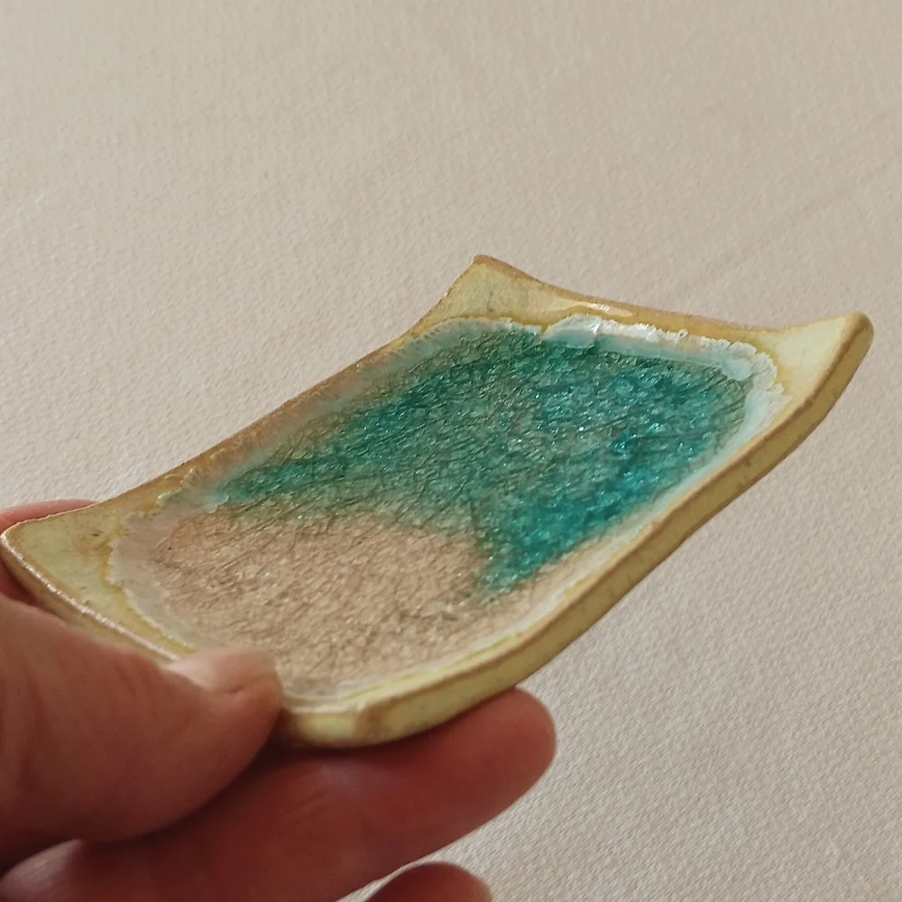 Pottery soap trinket spoon dish